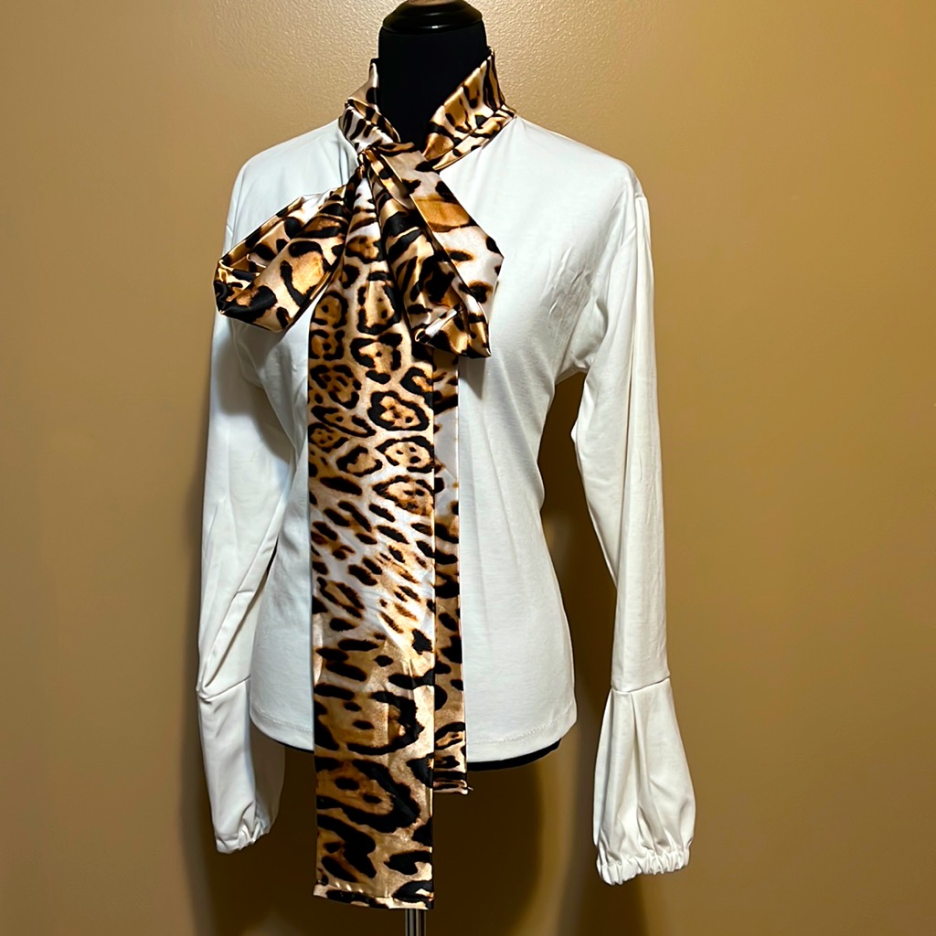 Fall Essential Custom - Cream Top With Statement Necktie